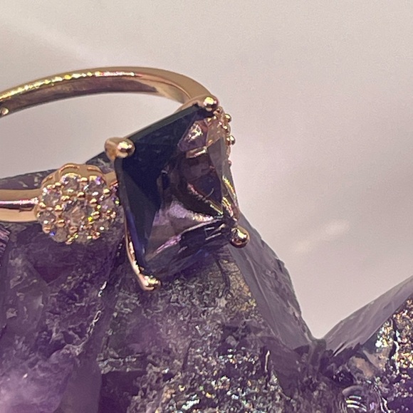 14K ROLLED AMETHYST & SAPPHIRE Ring & Earrings Set. - Picture 12 of 15